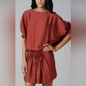 NWOT Vestido Diane Von Furstenburg Silk Minidress with Amazing Gathers 6